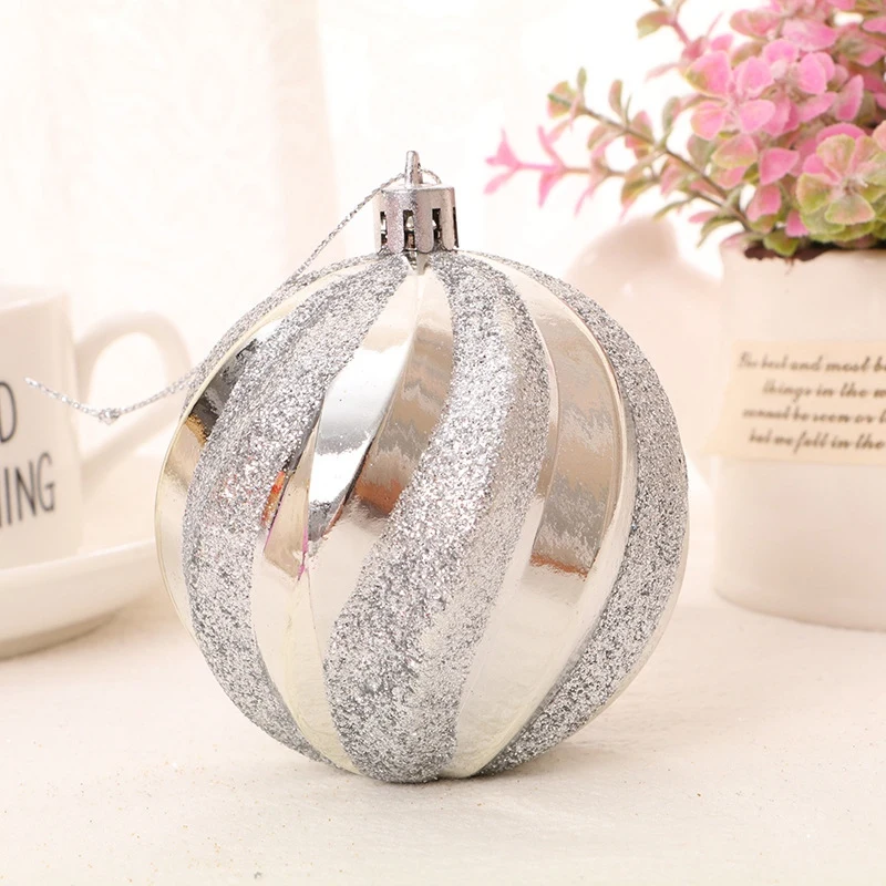 1 Set Christmas Tree Decor High Qulity White Gold Ball Ornament Bauble Party Hanging Ball for Home Christmas Decorations