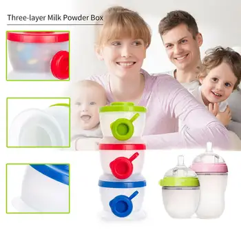 

Three-layer Milk Powder Box Detachable Milk Powder Dispenser Snack Storage Box Outdoor Portable Baby Powder Storage Container