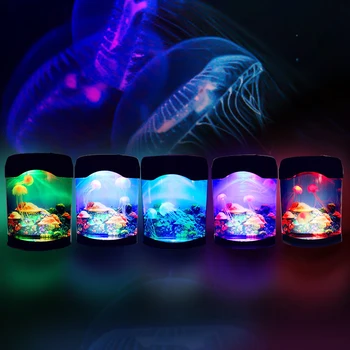 

LED Jellyfish Mood Lamp Home Decoration Night Light Aquarium Style Relaxing Colour Changing Desk Lamp USB Charge Jellyfish Tank