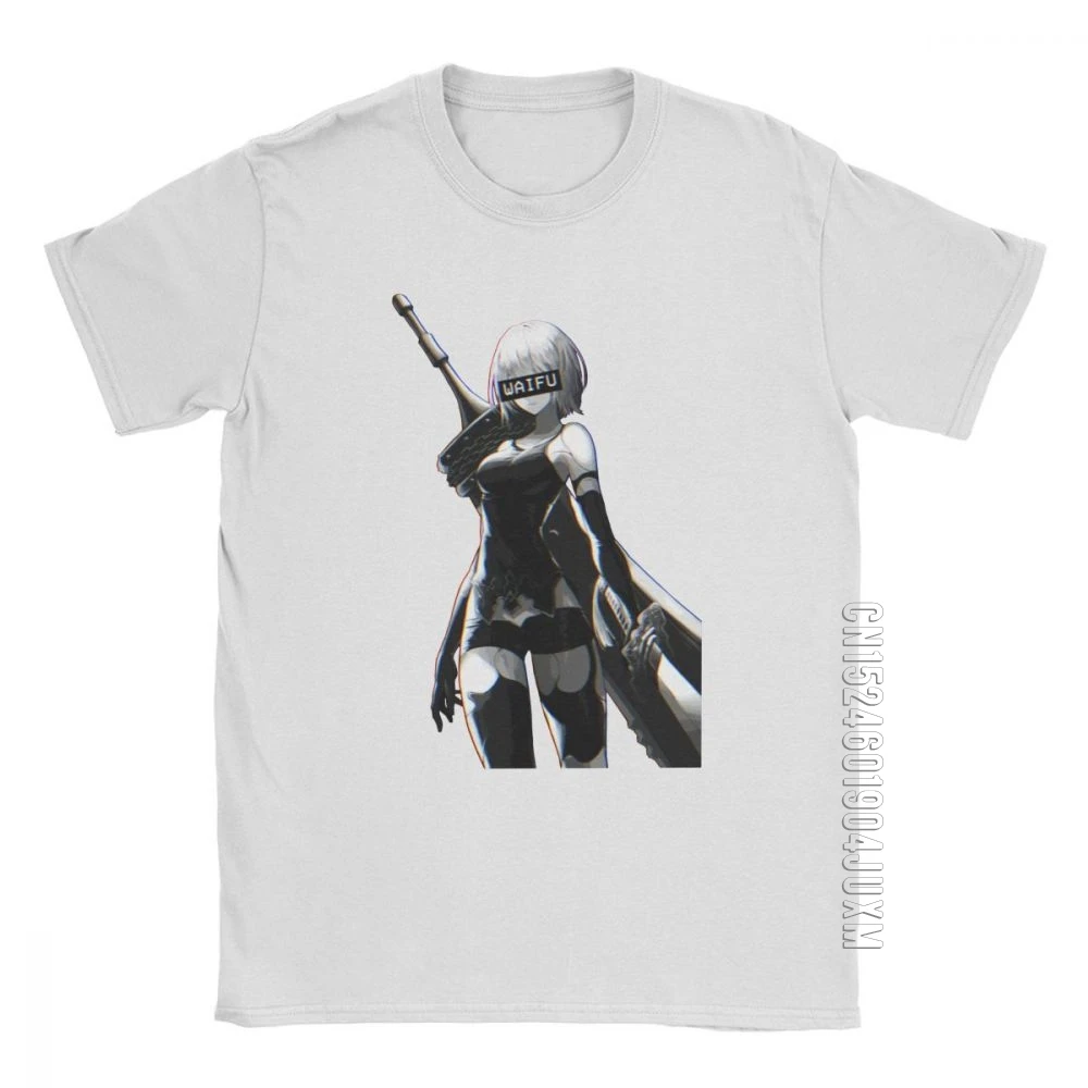 YoRHa 2B Милая Сексуальная футболка Waifu мужские топы большого размера Потрясающие