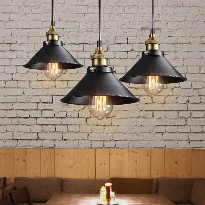 

Small A Chandelier Loft Continuous System Bar Platform Restaurant Small Black Umbrella Originality Single Head Wrought Iron