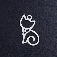 Breloques en acier inoxydable pour bricolage, 10 pièces/lot, motifs chat mignon, oiseau, hibou nocturne, libellule, connecteurs de bracelet, vente en gros 5