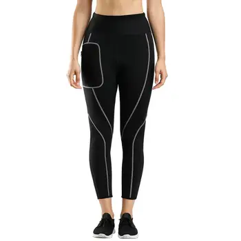 

Sweat Neoprene Patchwork Pocket Women Shaper Pants Women's Workout Long Pant Skinny Slim Casual Trouser Plus size