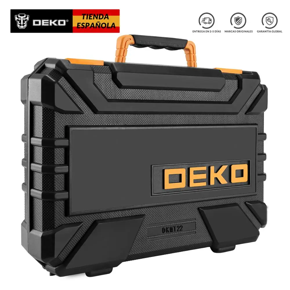 

DEKO DKMT22 Pcs Professional Car Repair Tool Set Auto Ratchet Spanner Screwdriver Socket Mechanics Tools Kit W/ Blow-Molding Box