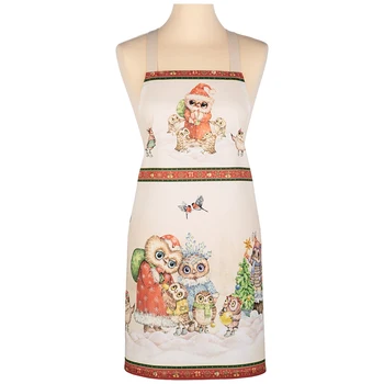 

Apron Sovushki, New Year, Beige, 100% Cotton, Twill For home and kitchen