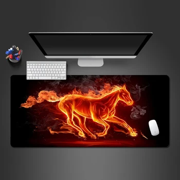 

Modern Flame-horse Mouse Pad For High Quality Game Player's Game Mats Computer Office Keyboard Ultra-thin Table Mats Mause Pad
