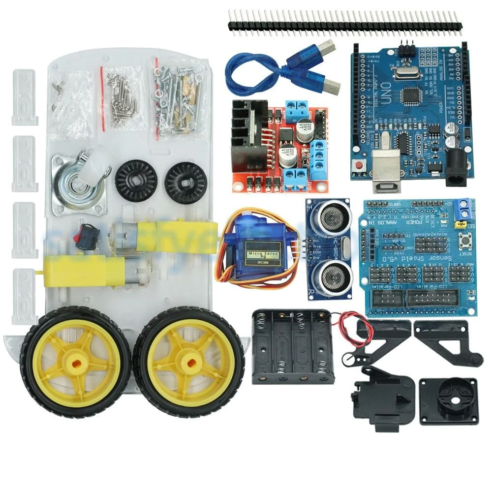 Smart Car Tracking Motor Smart Robot Chassis Kit 2WD Ultrasonic Arduino CH340G Smart Car Tracking Motor Smart Robot Chassis Kit 2WD Ultrasonic Arduino CH340G