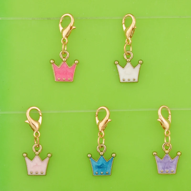 DIY металлические подвески эмаль цвет модный ярлык в форме короны амулеты с