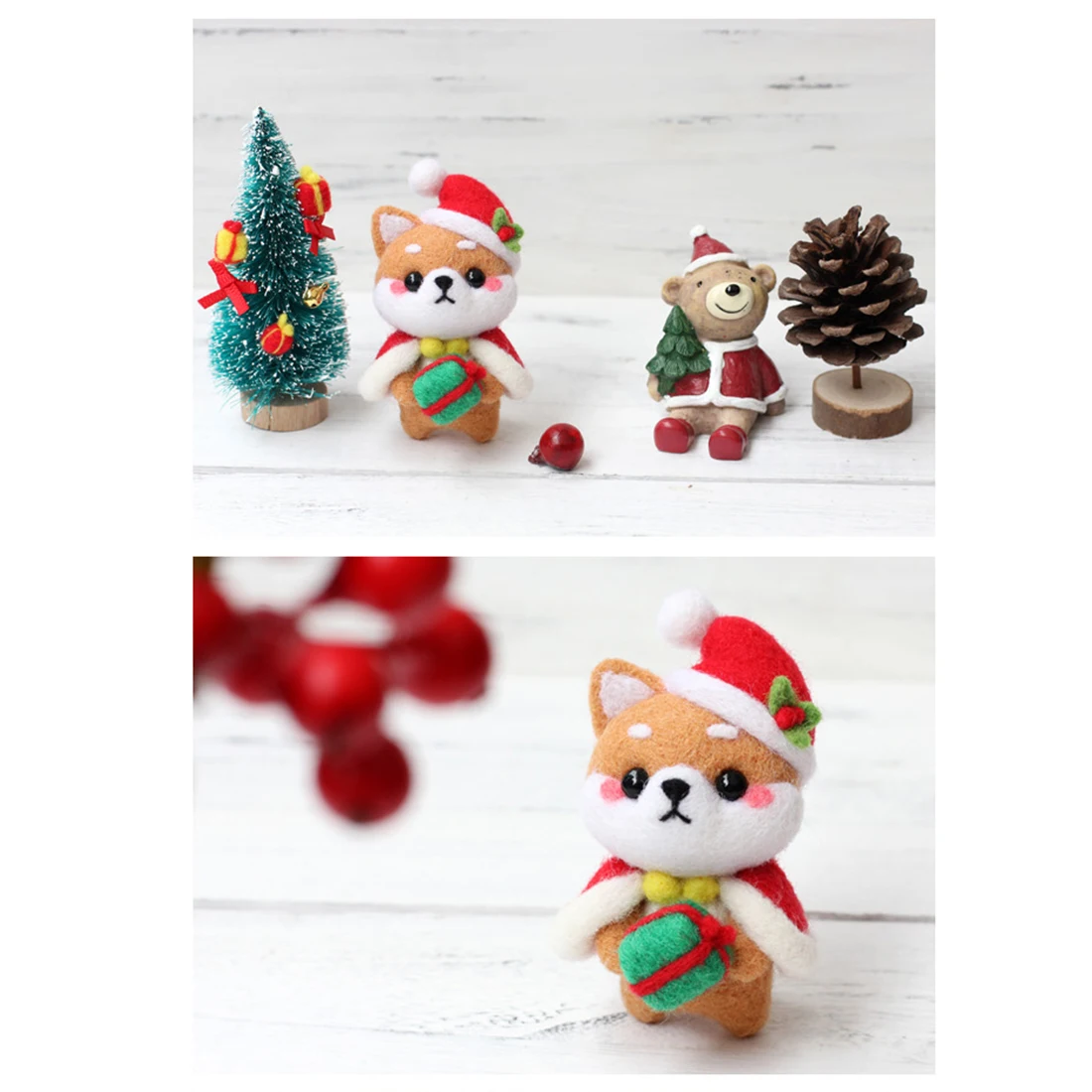 Игла DIY Набор для валяния, шерстяной ковер, набор для крючка, ручная работа, шерстяная вышивка, креативный подарок с ударной иглой-Санта Клаус
