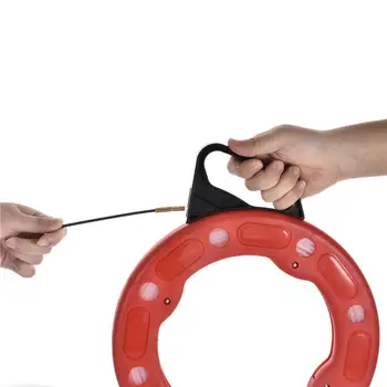 

30M Nylon Fish Tape With Case For Heavy Duty Wire Pulls Conduit Measuring Snaking Thread Or Pulling Cables Tools