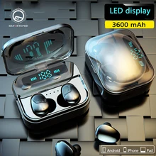 TWS беспроводные наушники Bluetooth 5.0 Портативные наушники Мини-наушники-вкладыши с зарядкой 3600mAh Bluetooth наушники беспроводные