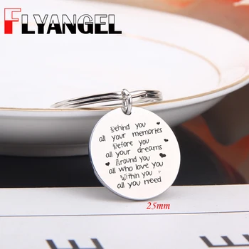 

FLYANGEL Keyring Graduation Key Chain Gift Engraved Behind You All Your Memories Before You All Your Dreams For Boyfriend Lover