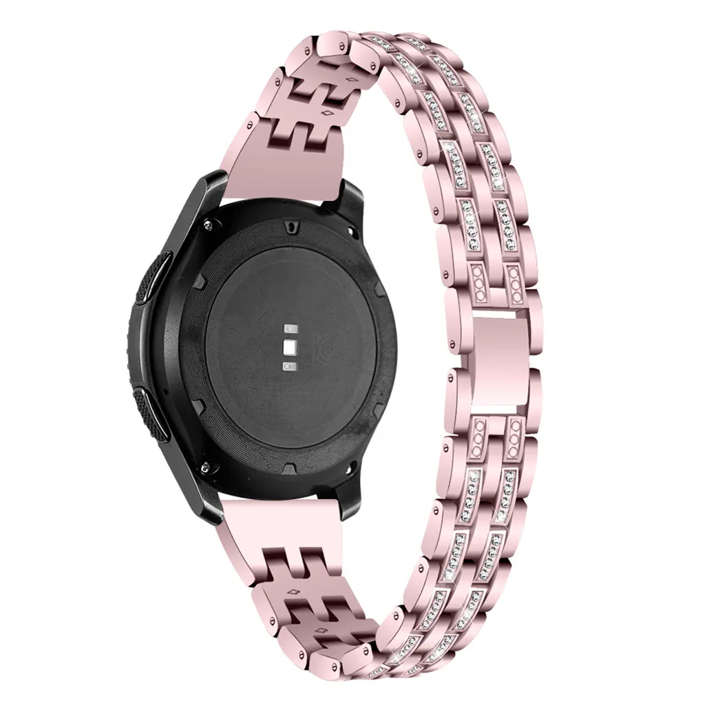 

Fashion Women Watch Accessories For Samsung Galaxy Watch 46mm Replacement Watchband Metal Crystal Watch Strap Wrist Band Gifts