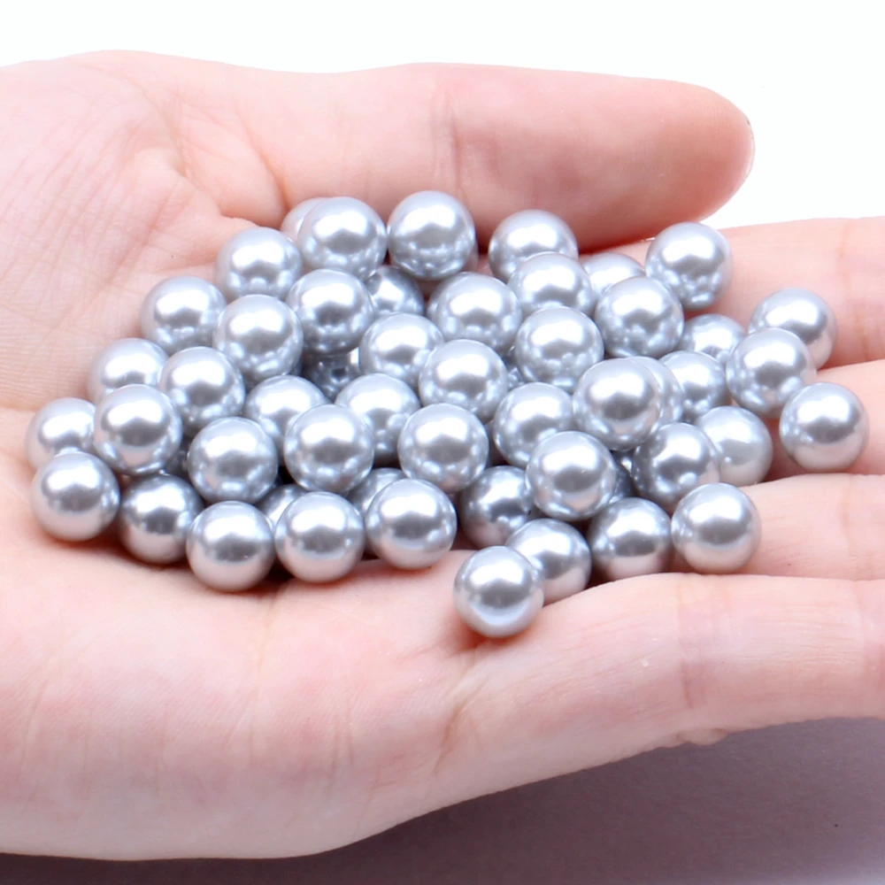 18 Light Gray Небольшая сумка 6 мм 100 шт несколько цветов без круглое отверстие жемчуг имитация платья с жемчугом DIY украшения для ногтей - Цвет: 18 Light Gray