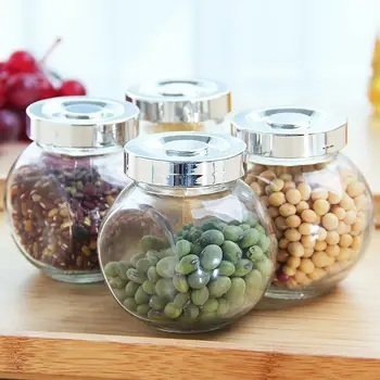 

4 Pcs Multi-grain Seasoning Storage Tank Glass Sealed Cans Portable Storage Jar Storage Tank for Seasoning Kitchen Organizer