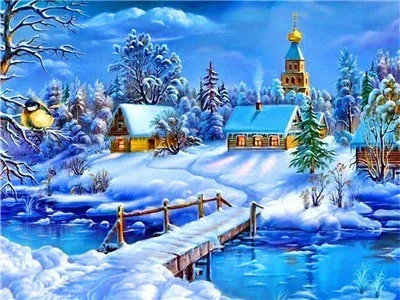 HOMFUN 5D алмазная вышивка "Снежный животный дом пейзаж" Алмазная Вышивка Полный Круглый/квадратный Diy Алмазная картина вышивка крестиком домашний декор - Цвет: Белый