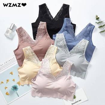 

Seamless Bralette Sexy Lace Beauty Back Pad Push Up Lingerie Fitness Women Underwear Cooling Gathers Female Intimate Sports Bra