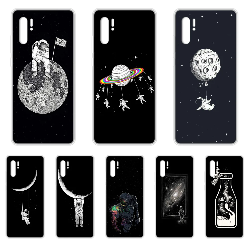 Космическая Луна астронавт чехол для телефона Корпус SamSung Galaxy note A 5 7 71 8 10 20 30 40 50 70