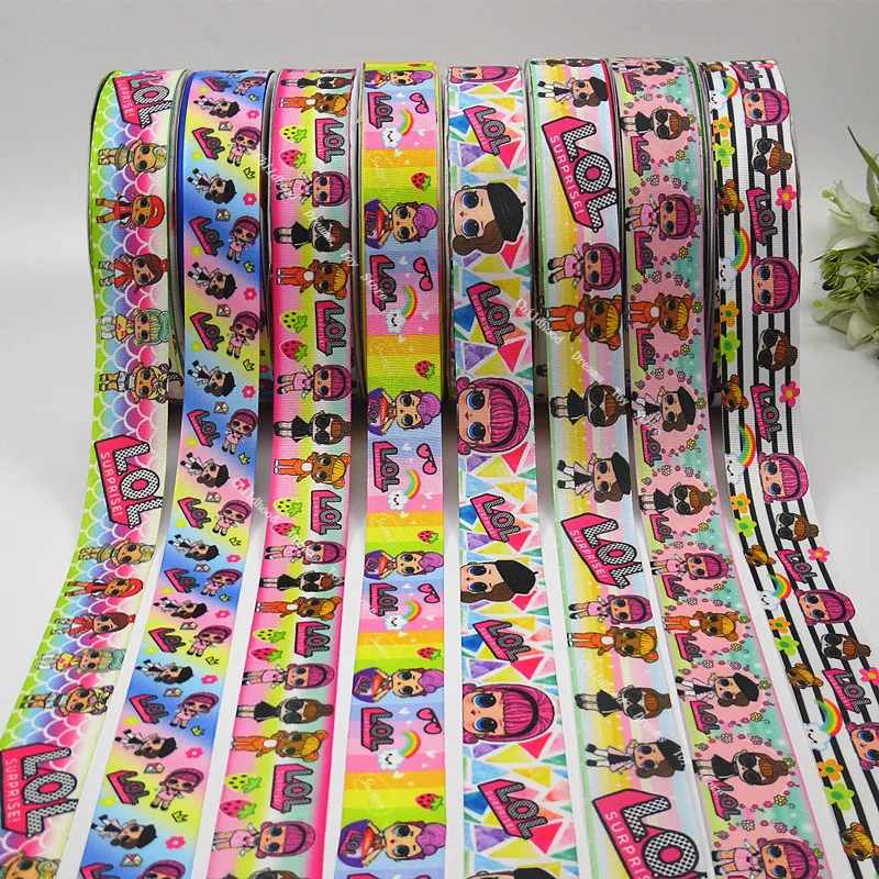 2 5 см 100 ярдов LOL сюрприз кукла Печать Grosgrain лента DIY ручной работы бант аксессуары