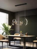 Black LED Chandelier Clear Glass Ball Modern Long Pendant Lamp For Dining Room Bar Restaurant Coffee Shop Office Hanging Light ► Photo 2/6