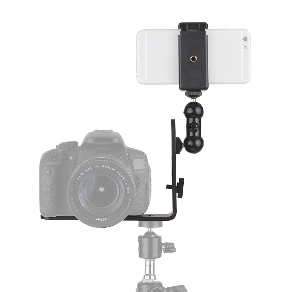 Вертикальный l-образный кронштейн для камеры с гибкой шаровой головкой для смартфона DSLR камеры