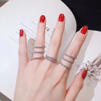 

Exquisite Light Luxury High-end 925 Silver Small Diamond Female Ring Engagement Ladies Ring Simple Party Ring Jewelry