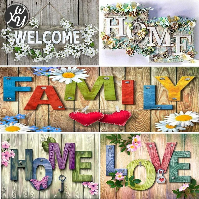 Family Love kit di pittura diamante per adulti benvenuti a casa diamante  punto croce accessori fantasia fai da te decorazione mosaico diamante -  AliExpress