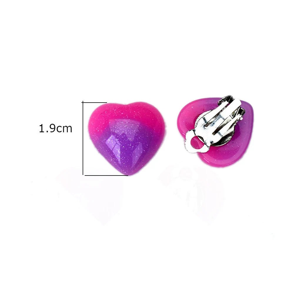 Ear Clip Earrings Clip Earrings Ear Clip Ear Accessories Non Pierced Women Resin Jewelry Big Heart Clip On Earrings Without Piercing Female Ear Cuff Earring