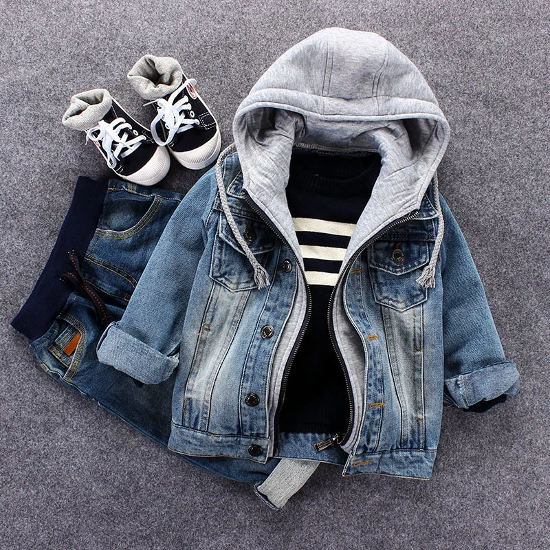 boys denim jacket with hoodie