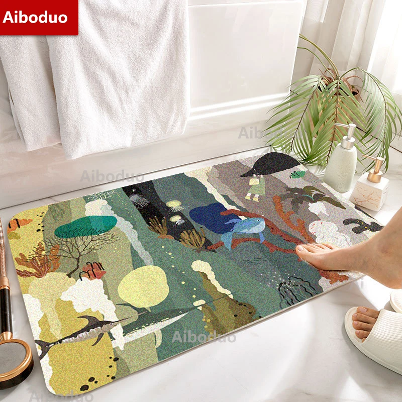 

Aiboduo Kawaii домашний декор нескользящий коврик для ванной ковер мультяшный уютный гостиная напольный коврик 40*60 см для семейной спальни ванной комнаты