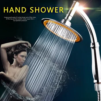 

Adjustable Shower Head Set High Pressure 360 degrees Silver Spray Wall mounted