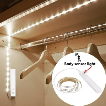 

Sensor de movimiento PIR luces LED para cocina luz LED para debajo de gabinete mesita de noche escaleras Noche de armario lámpar