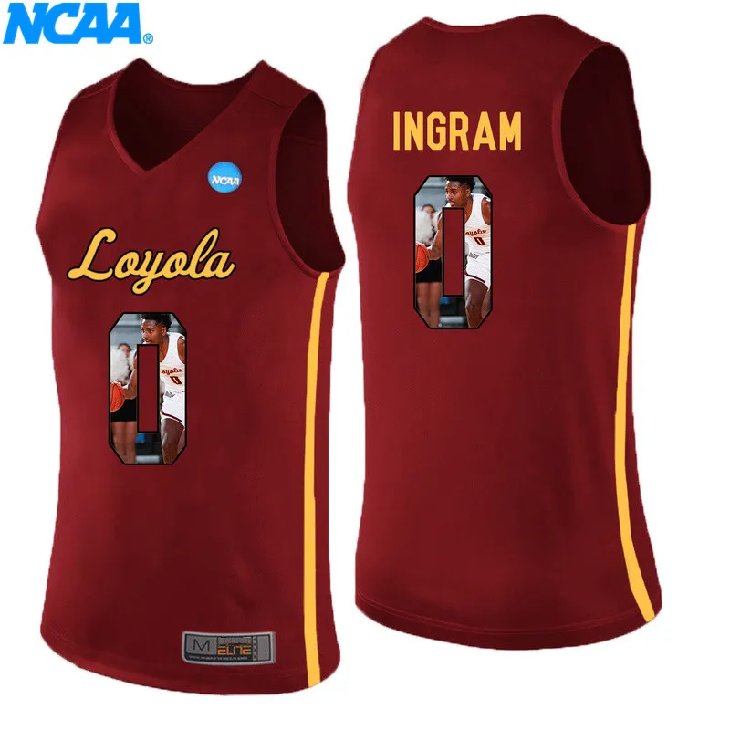 Новое поступление, высокое качество, футболка Loyola(Chi) Ramblers Clayton Custer#13 Ingram#0, спортивные майки, S-XXXL