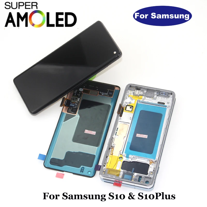 SUPER AMOLED для samsung S10 lcd для samsung Galaxy S10 SM-G9730 G973F G973U G973N lcd дисплей кодирующий преобразователь сенсорного экрана в сборе