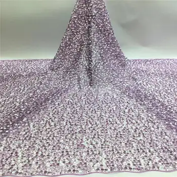 

2019 pink latest French Nigeria sequin fabric high quality tulle African lace fabric wedding African French tulle lace