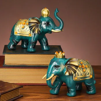 

Family elephant Figurine resin Thailand elephant statue for office Living room handmade home decorations cute Animals ornaments
