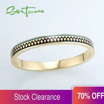 

SANTUZZA Bangle for Woman Colorful Enamel Brass Bracelet Bangle Party Fashion Jewelry HANDMADE