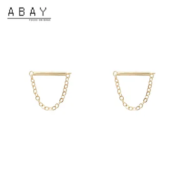 

Fashion Hot Sale One Word Chain Earrings Women 2020 New Simple Versatile Geometric Shape Temperament High Sense Earrings Women