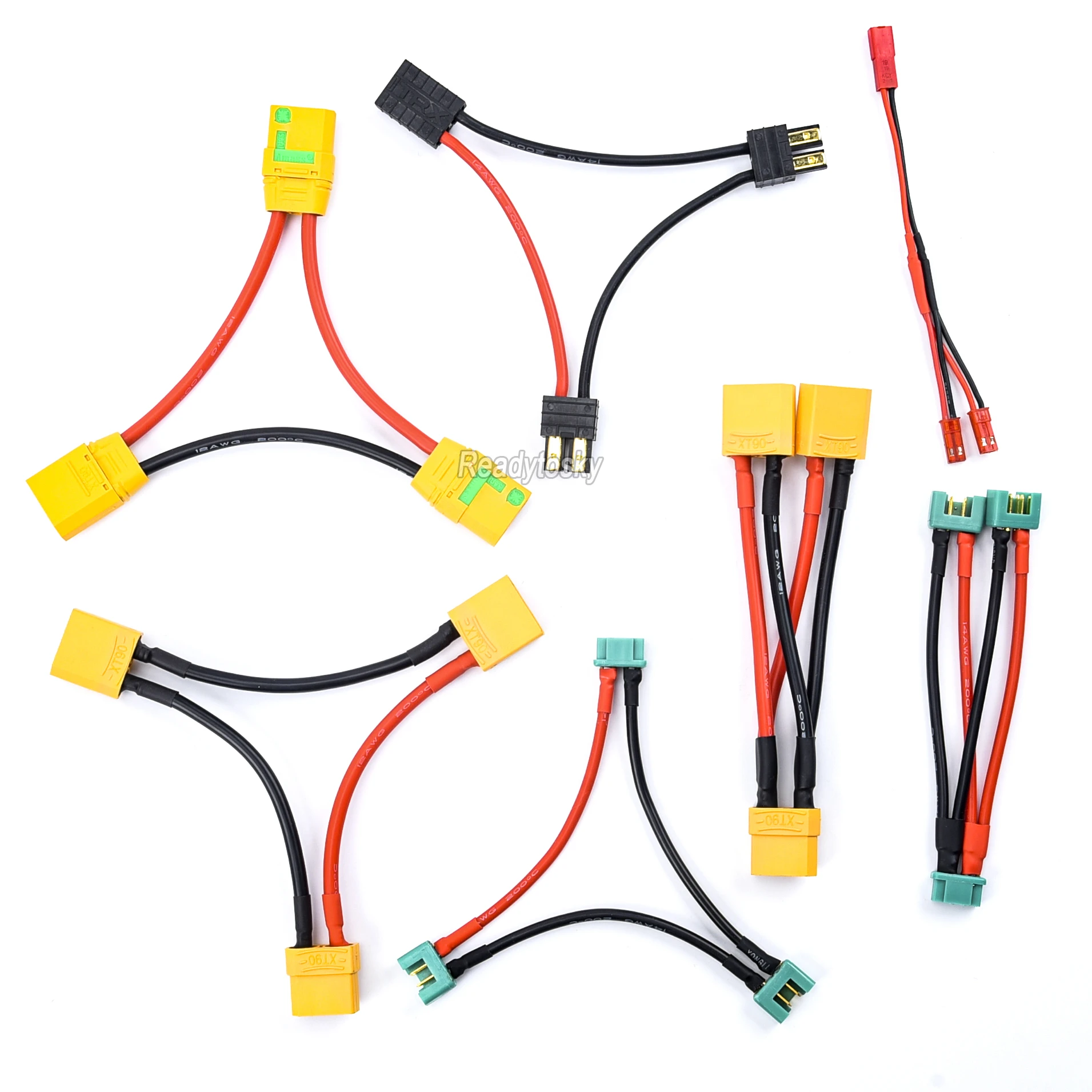 Conector adaptador de batería paralelo serie MPX Cable de Cable para RC Hobby, EC2, EC3, EC5, JST, XT60, XT90, XT90S, 22/16/14/12awg|Partes y accesorios| - AliExpress