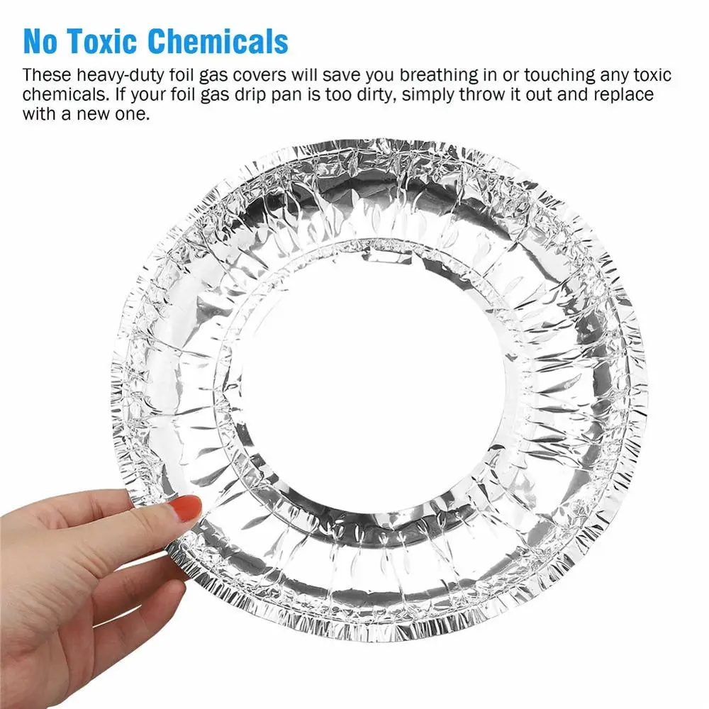 40pcs Aluminum Foil Circular Gas Burner Disposable Bib Liners Stove Covers 40FP04
