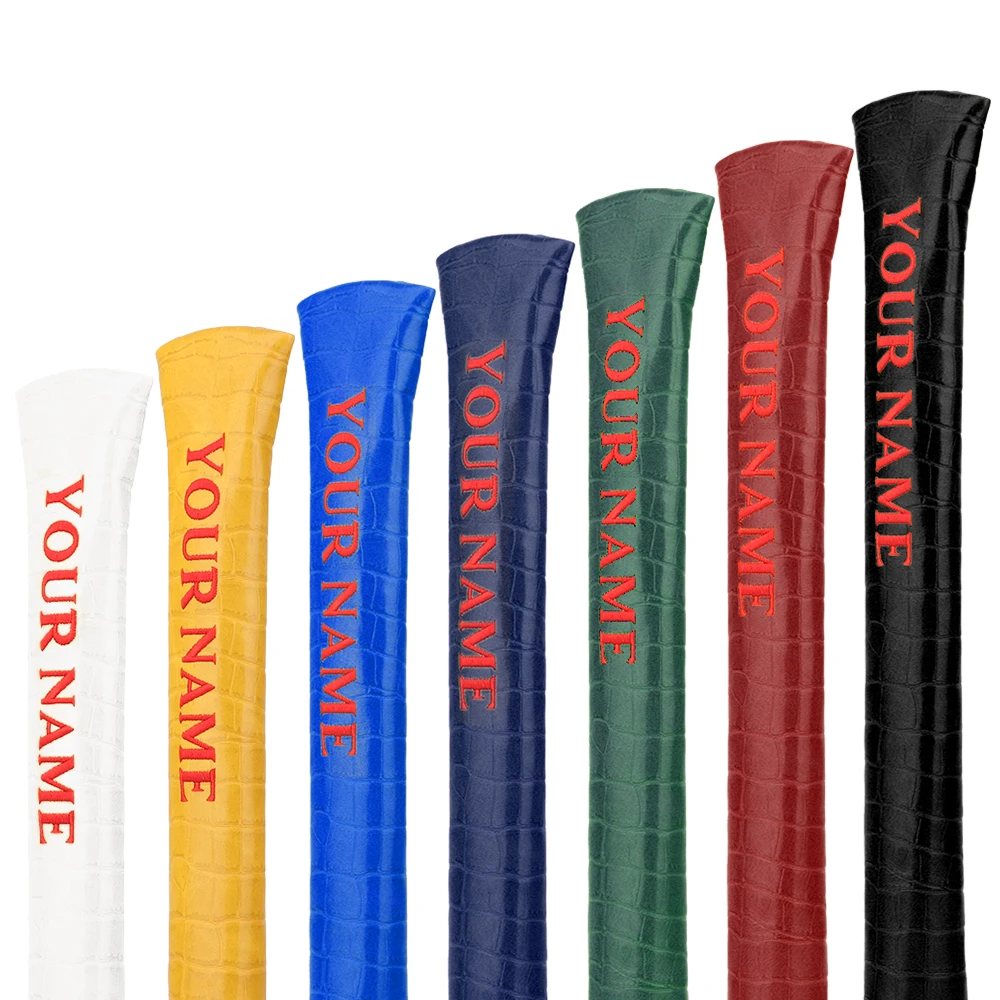 Custom Made Golf Alignment Stick Covers Customized Crocodile Grain Leather with Your Name | Спорт и развлечения