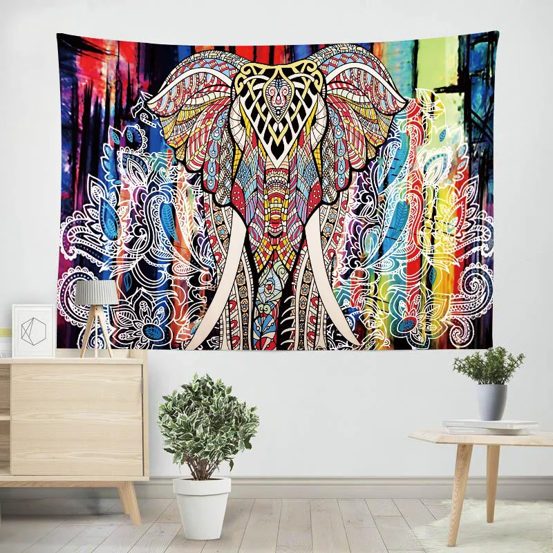 

Colorful Animal Home Print Elephant Tapestry Art Aesthetics Modern Design 3d Tapestry Wall Hanging Living Room Home Decor
