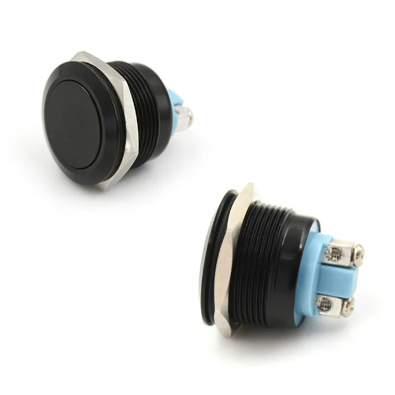 

22mm 2A/250V Black Push Button Switch Waterproof Switch Self Locking/Momentary Metal Push Button For Car Computer