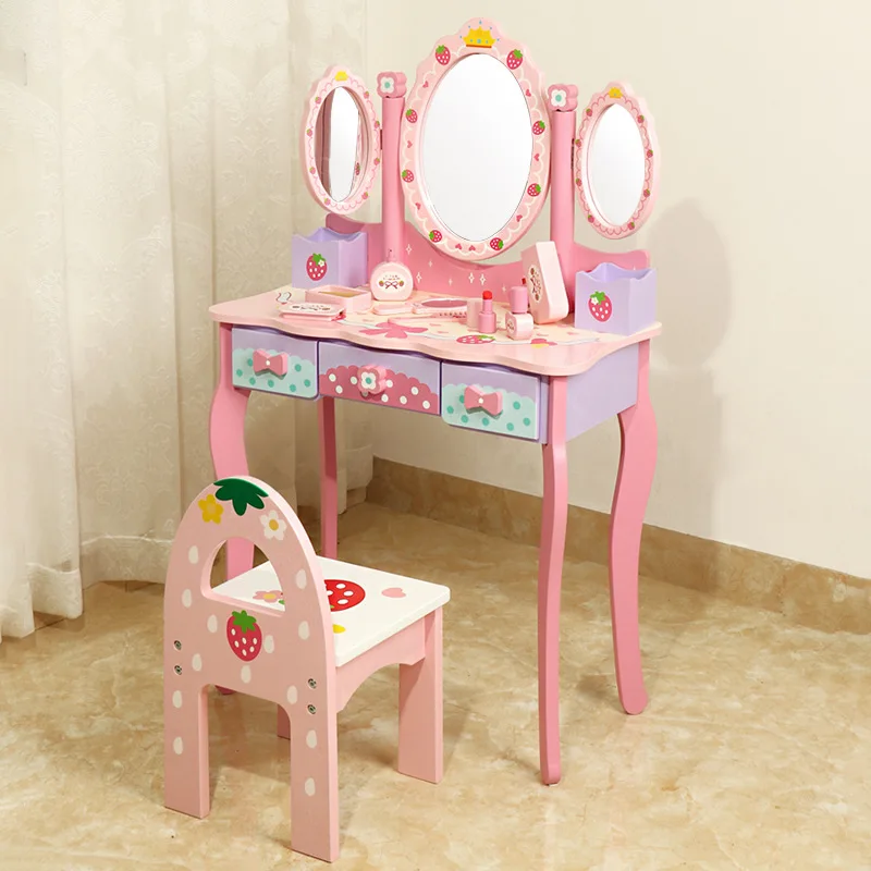 childrens wooden makeup table