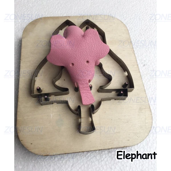 Elephant ZONESUN пользовательские кожаные высечки для ручной работы животных брелок стеклянный брелок для ключей висячие украшения резка кликер высечки стальная высечка - Цвет: Elephant