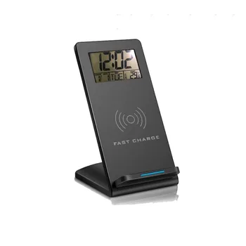 

Fast Wireless Charger Charging Mobile Phone Holder With Led Digital Clock Alarm Clock Desk Clock Time Temperature Date Display