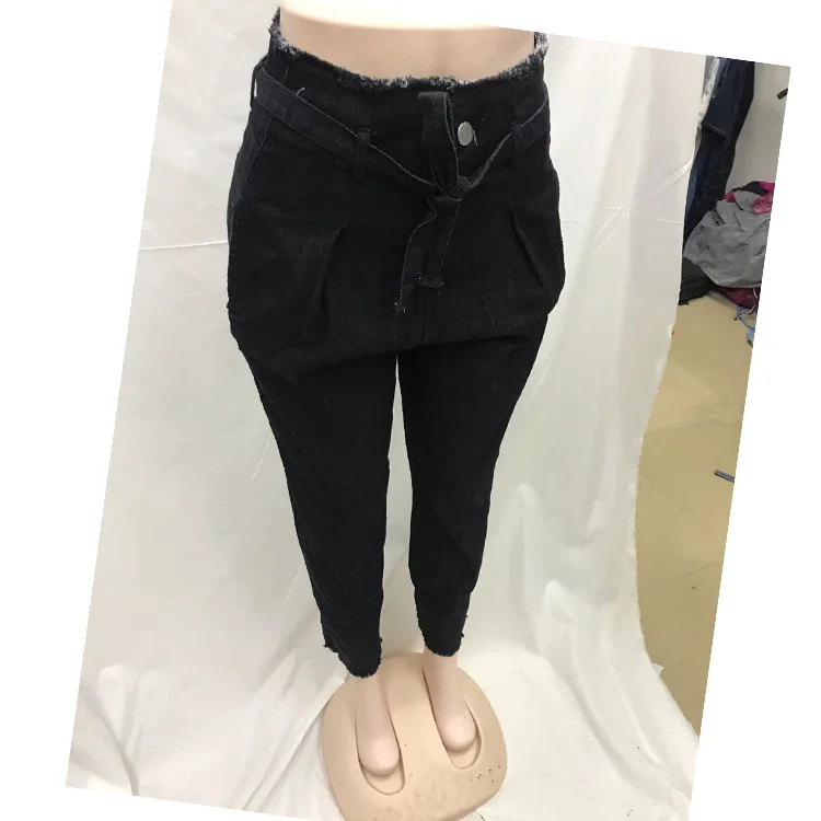 Женские джинсы, с высокой талией, на шнуровке, джинсы, женские брюки