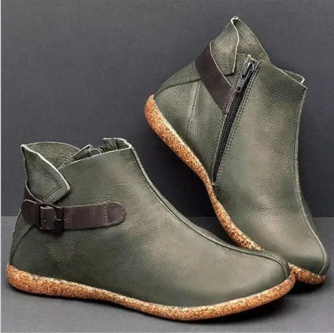 Shoes women pu leather ankle boots 