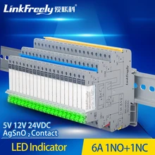 Mpc250d6z24bsc 1pc micro led módulo de relé ultra fino din 6a 250vac eletromagnética contato bobina relé tensão controle 5v 12v 24v