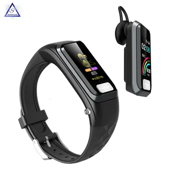 

H207 2 In 1 Bluetooth Earphone Writstband ECG PPG Blood Pressure Smart Watch Band Multi-Sport Life Assistant Fitness Tracker